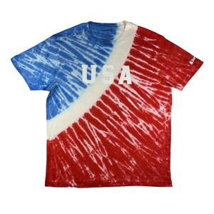 Celebrate It USA Tie Dye T-Shirt Mens XL Red White Blue Terracon Logo Patriotic
